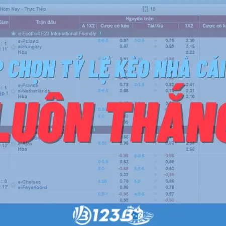 Bí kíp chọn tỷ lệ kèo nhà cái 123B luôn thắng