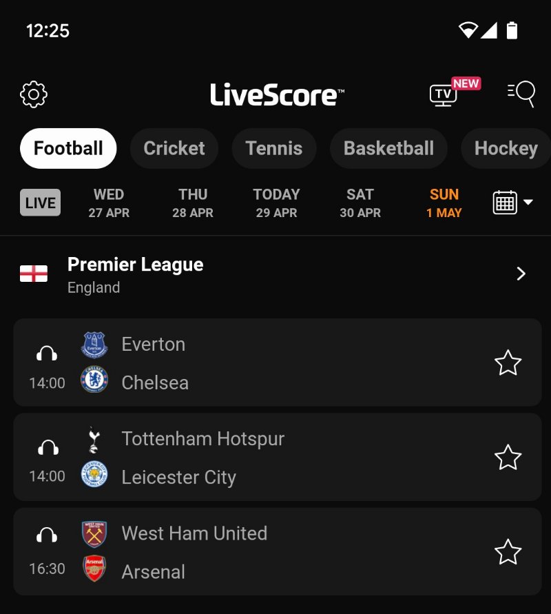 Phần mềm Livescore